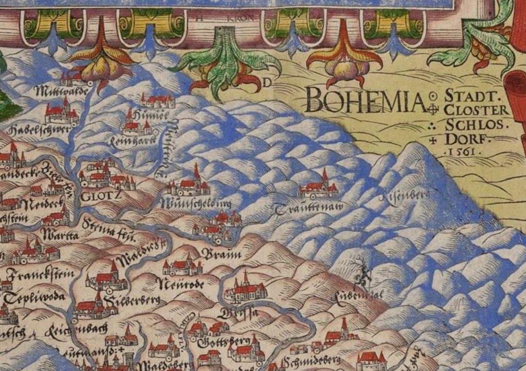 Ausschnitt: Schlesien-Karte des Martin Helwig, 1561.