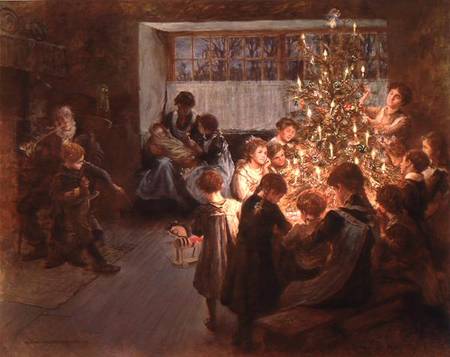 Ölgemälde von Albert Chevallier Tayler (1862-1925): The Christmas Tree, 1911