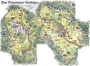 Das Foto zeigt die Landkarte vom Braunauer Ländchen