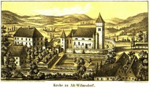 Kirche zu Altwilmsdorf aus dem Album der Grafschaft Glatz