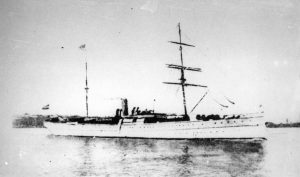 Das Foto zeigt das Auswandererschiff Salier