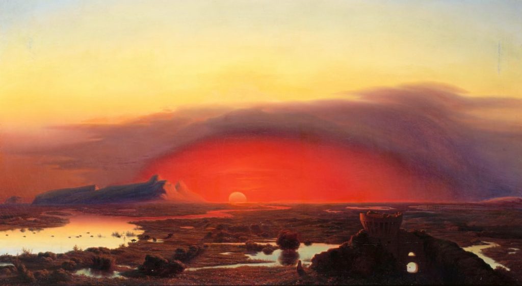 Die Pontinischen Sümpfe bei Sonnenuntergang (1848)