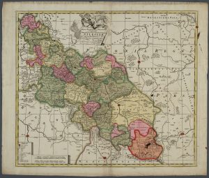 Dies ist eine Karte der Herzogtümer Jauer und Schweidnitz. (Ducatus Iavariensis und Ducatus Schwidniciensis), Schlesienkarte von Petrus Schenk, 1710