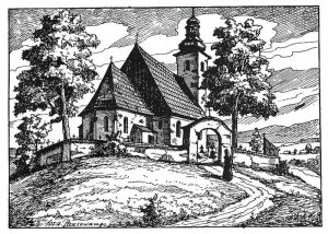 Kirche - Zeichnung von J A P Pausewang