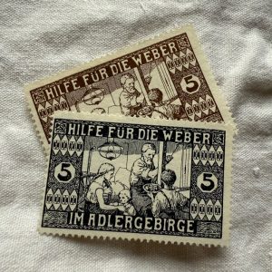 Wohltätigkeitsmarke: Hilfe für die Weber im Adlergebirge, ca. 1912