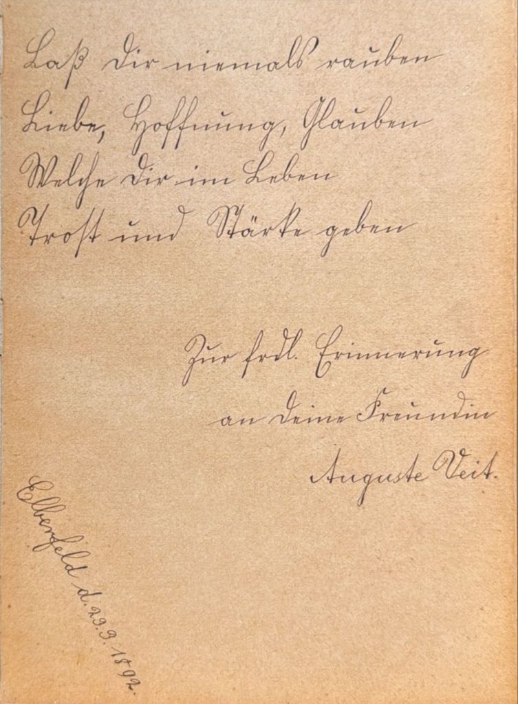 Eintrag ins Poesie-Album