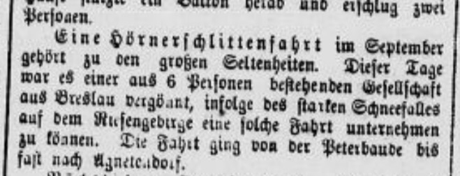 Hörnerschlittenfahrt im September