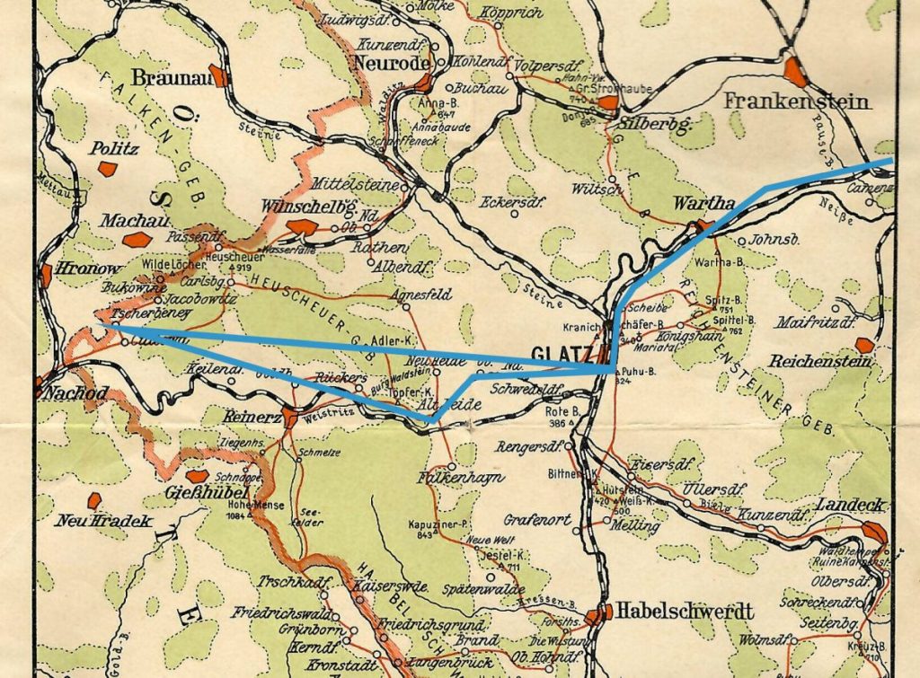 Reiseroute durch die Grafschaft